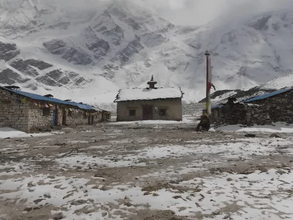 Dharamsala (Larkya Phedi) before crossing Larkya La Pass on the Manaslu Circuit Trek in Nepal by Thrill Himalaya Treks